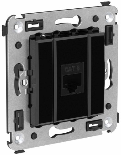 Розетка компьютерная без рамки DKC Avanti 1-м. RJ45 6е черный квадрат фото Розетка компьютерная без рамки DKC Avanti 1-м. RJ45 6е черный квадрат картинка